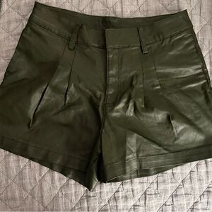 Kut from the Kloth Dark Green High Waist Shorts